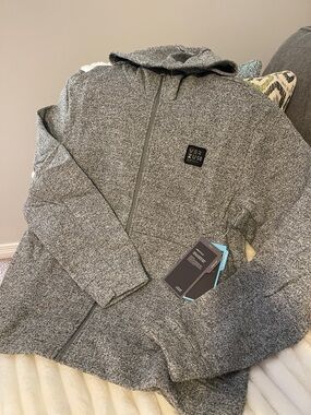 Susi Apparel Gray Heather Zip Hoodie with Logo Patch